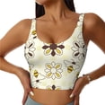 thumbnail image 2 of Lsque Sweet Bee Printed Women'S Sports Bra, Compression, Moisture Wicking, High-Impact Sports Bra For Women,Supportive sports bra-Medium, 2 of 9