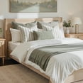 thumbnail image 3 of Decorative Sage Green Throw Pillow Covers 20x20 Set of 2, Striped Textured Farmhouse Pillow Covers, Soft Chenille Cushion Covers for Couch Sofa Bed Home Decor, 3 of 6