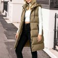 thumbnail image 4 of IUYRTFE Women's Long Hooded Puffer Vest with High Collar and Zipper Front Quilted Winter Coat with Pockets, 4 of 7