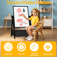 thumbnail image 6 of Art Easel for Kids, Double Sided Magnetic Kids Easel, Adjustable 360°Rotating Whiteboard & Chalkboard for Boys and Girls, Black, 6 of 9