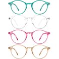 thumbnail image 1 of Blue Light Blocking Glasses Men Women Vintage Computer Glasses Blue Light Protection Round Rim Frame Anti Eyestrain Blue Light Blocker Eyeglasses (4 Pack), 1 of 6