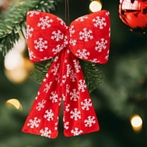 Christmas Decorations Sequin Snowflake Bow Pendant Red Green Gold Colors Optional Holiday Scene Christmas Tree Decor