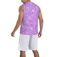 thumbnail image 5 of Rocae Lilac Glittering for Men's Basketball Jersey Lightweight and Breathable Athletic Tank Top,Quick-Drying Sports Jersey Large, 5 of 9