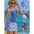 thumbnail image 2 of Asoul Tankini Swimsuits for Women Two Piece Bathing Suits Tummy Control Ruched Swim Suits with Skirt, 2 of 9