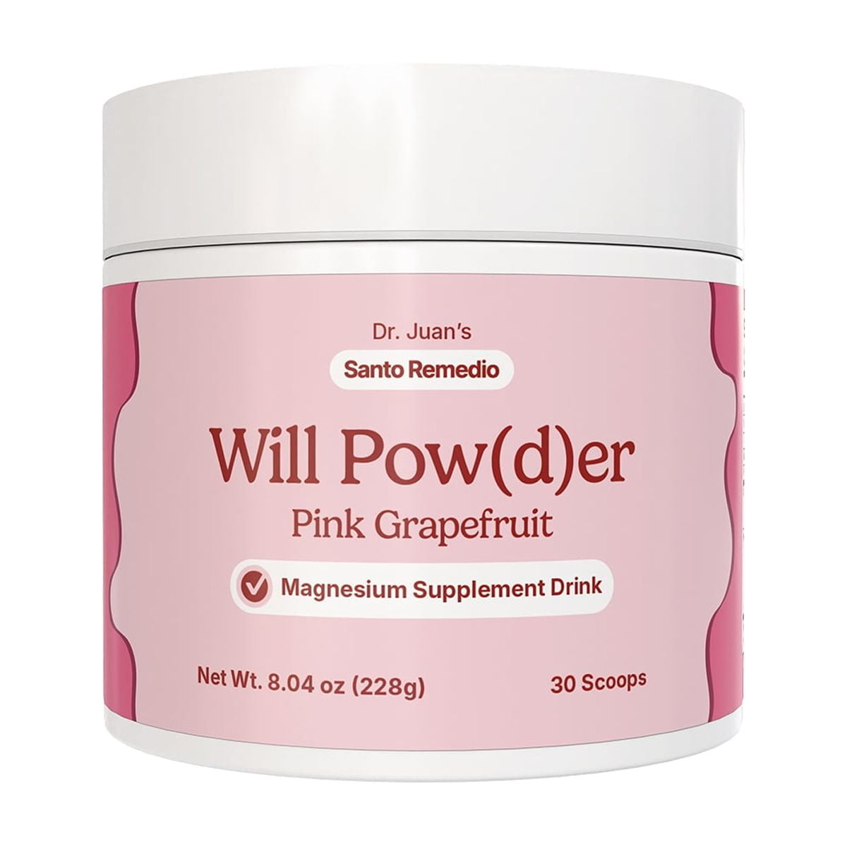 Will Pow(d)er, Dietary Supplement, Powdered Botanical Drink, Magnesium, Potassium, and Herbal Blend, Pink Grapefruit Flavor, No Added Sugars, Stress Support, Muscle Relaxation, 30 servings