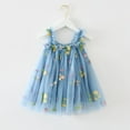 thumbnail image 2 of Flower Girl Dress Sleeveless Embroider Princess Dress Dance Party Floral Clothes Little Girl Dresses Blue 4-5 Years, 2 of 4