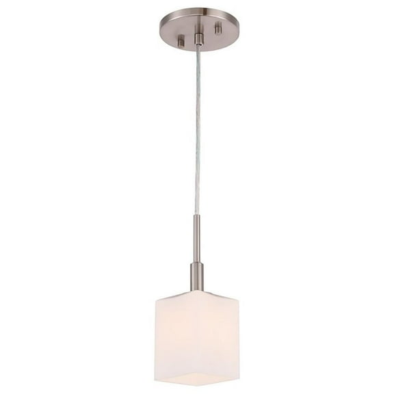 Woodbridge Lighting Langston 1-Light Metal Steel Mini Pendant in Satin Nickel