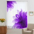 thumbnail image 3 of Purple Sheer Curtains 54 Inches Long, Boho Modern Floral Abstract Ombre Leaf White Light Filering Curtains, Breathable Simi Curtain Privacy Drapes for Kitchen Bathroom Small Window Treatment, 3 of 9
