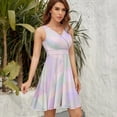 thumbnail image 5 of Textures Glitter Foil Confetti And Metal Rainbow Gradient Dress Summer Street Style Dresses Female Sleeveless Printed Sundress, 5 of 7