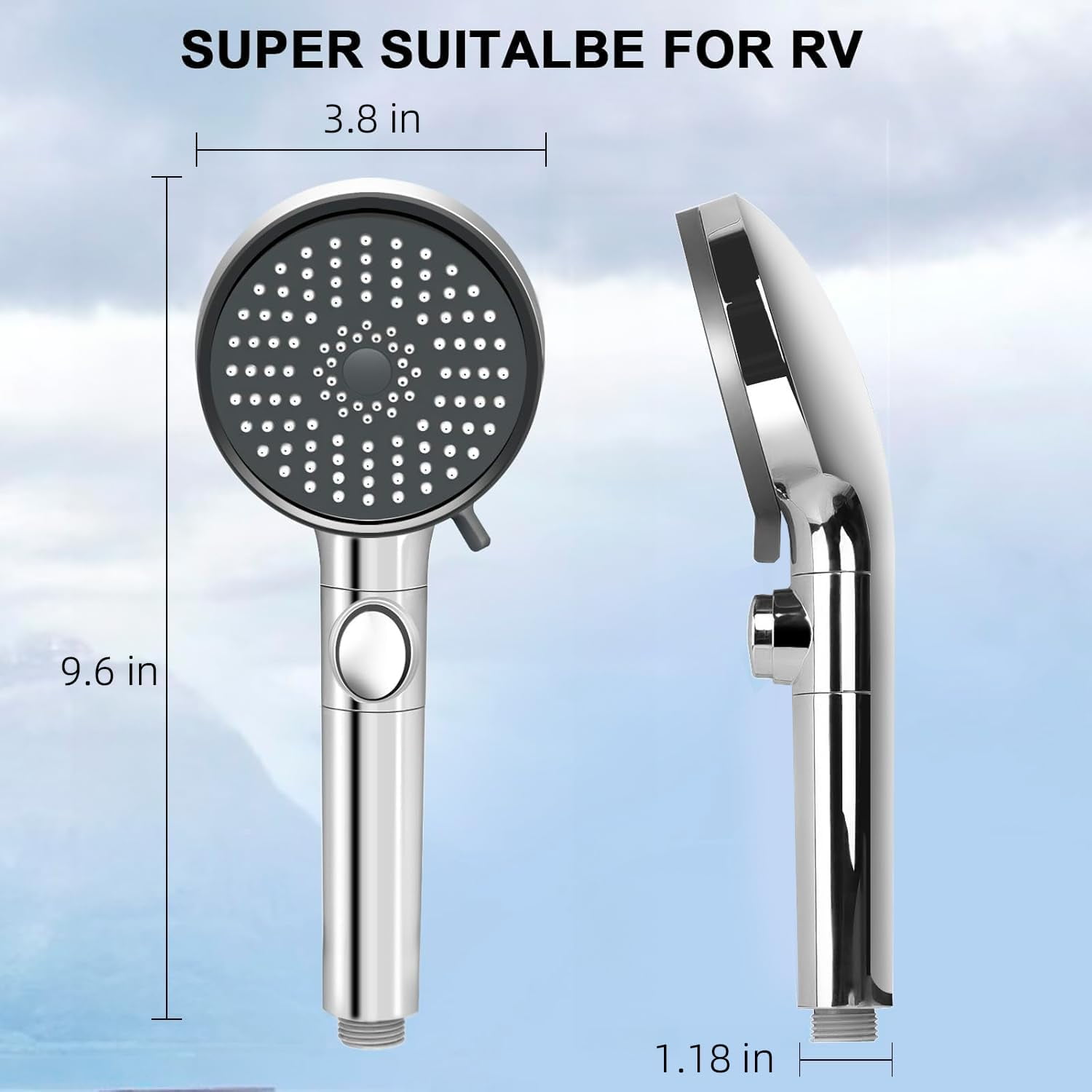 SONGAUN RV Shower Head with Hose, High Pressure 5 Mode Shower head Replacement, Shower Head for RV/Campers, Travel Trailer, Motorhome for Water Saving
