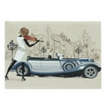 thumbnail image 1 of Urban Cutting Board, Hand Drawn Illustration of Street Musician Retro Cars and Old Buildings Vİntage, Decorative Tempered Glass Cutting and Serving Board, Large Size, Beige and Brown, by Ambesonne, 1 of 1