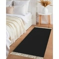 thumbnail image 3 of Black Entryway Runner Rug 2x4ft, Pure Black Washable Woven Living Room Hallway Bedroom Kitchen Carpet with Tassels, Non-Shedding Indoor Outdoor Throw Door Mat for Entryway, 3 of 5