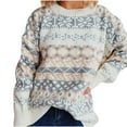 thumbnail image 2 of Wancir Women's Vintage Fair Isle Sweater Fall Winter Oversized Casual Striped Crewneck Long Sleeve Knitted Pullover Top, 2 of 4