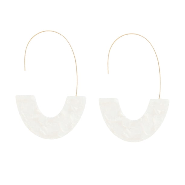 Qarigey 1 par de aretes de estilo simple con estampado de leopardo en forma de U para niñas adolescentes Ropa, zapatos y accesorios Miscelánea Blanco Qarigey AP010170-01
