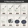 thumbnail image 4 of Nuwave Lux Pots and Pans Set Ultra Nonstick, Healthy G10 Duralon Ceramic Coating 13pc Forged Lightweight Cookware Set, Stay-Cool Handles, Works on All Cooktops & Oven, Oyster, 4 of 8