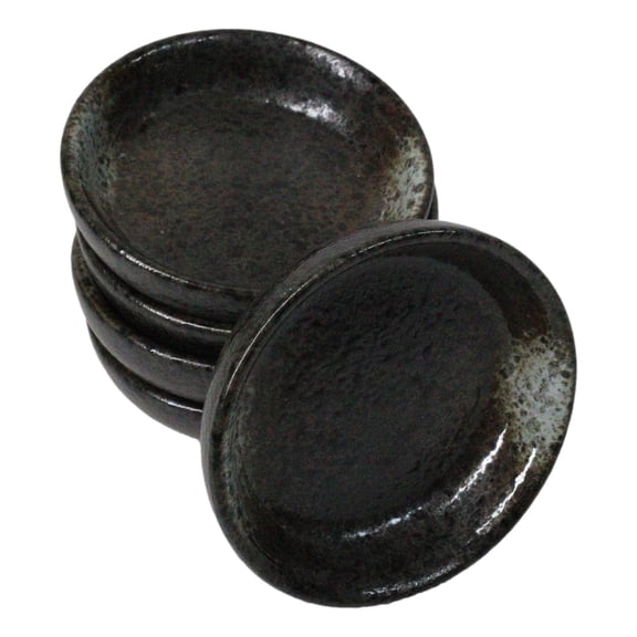 Pack Of 6 Ceramic Grey Hakumu Soy Sauce Oil Condiment Round Dishes Bowls 1.5Oz