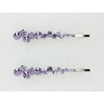 thumbnail image 2 of Faship  A Pair Of Violet Light Purple Premium Rhinestone Crystal Floral Hair Clips Pins 2 Pcs, 2 of 4