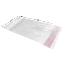 UOFFICE Clear Resealable Cellophane Bags 3.1" x 3.9" with Hanging Header
