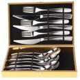 thumbnail image 1 of Juego de cuchillos, tenedores, cucharas de acero inoxidable 304, juego de cubiertos para el hogar, cocina, Hotel, restaurante, 12 unidades/juego para 3 personas, 1 of 5