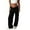 Black, variant on Womens High Waist Cross Waist Wide Leg Pants Soft Stretch Casual Loose Fit Everyday Trousers with Pockets,XS