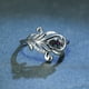 thumbnail image 2 of Peacock Tail Ring Inlaid Teardrop Cut Rainbow Zircon Elegant Promise Finger Ring, 2 of 5