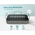 thumbnail image 5 of Kook Roasting Pan with Rack Insert, Rectangular, Hard Anodized, Nonstick, 17 Inch, 5 of 6