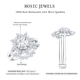thumbnail image 5 of Rosec Jewels Certified Moissanite Flower Wedding Ring Set - D-VS1 Quality Statement Engagement Ring with Enhancer, 18K White Gold, US 8.50, 5 of 8