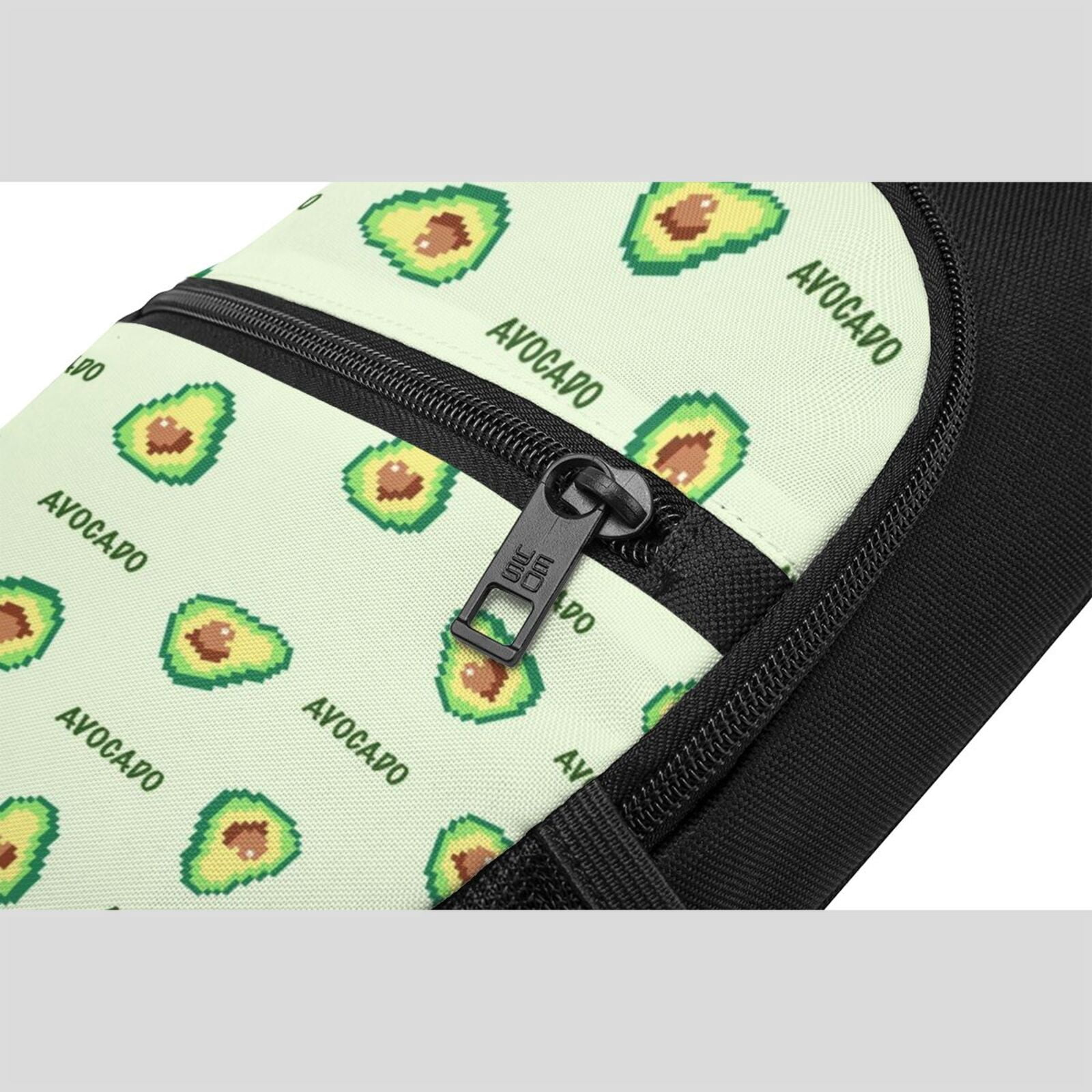 Xecao's Green Avocado Print Sling Bag: A Versatile Chest, Shoulder, and Crossbody Backpack for Casual Days Out, Perfect for Both Men and Women