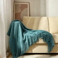 thumbnail image 6 of ROSEKIND Diamond Textured Tassel Throw Blanket, Soft Knitted Decorative Blankets 60X80inch., 6 of 6