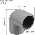 thumbnail image 4 of sourcing map 10pcs 20mm PVC Elbow Pipe Fitting 90° Gray Adapter(Inner Diameter:G1/2), 4 of 4