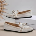 thumbnail image 4 of Ballet Flat Shoes for Women Fashion Print Bowknot Pointed Toe Knit Mesh Slip on Loafers Casual Lightweight Walking Shoes White Size 6.5, 4 of 6