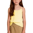 thumbnail image 2 of Gaexia Girls Summer Casual Lightweight Sleeveless Tank Top With Striped Design For Cool Playful Style (Yellow,7-8 Years), 2 of 7