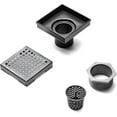 thumbnail image 3 of HEATGENE 4-Inches Square Shower Drain with Flat Cover, Stainless Steel Shower Floor Drain with Removable Quadrato Pattern Grate, Floor Shower Drain with Hair Strainer, Venetian Bronze, 3 of 8