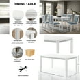 thumbnail image 5 of Castle Place Diamond Glam Rectangular 59"L Wooden Dining Table, White, 5 of 5