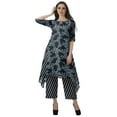 thumbnail image 2 of Moomaya Womens Kurti Kurta Pant Set Boat Neck Printed 2 Piece Dress Ethnic Wear, 2 of 6