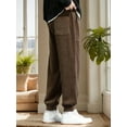 thumbnail image 6 of Mens Corduroy Joggers Pants Casual Cargo Pants Drawstring Elastic Waist Baggy Tapered Sweatpants With Pockets, 6 of 6