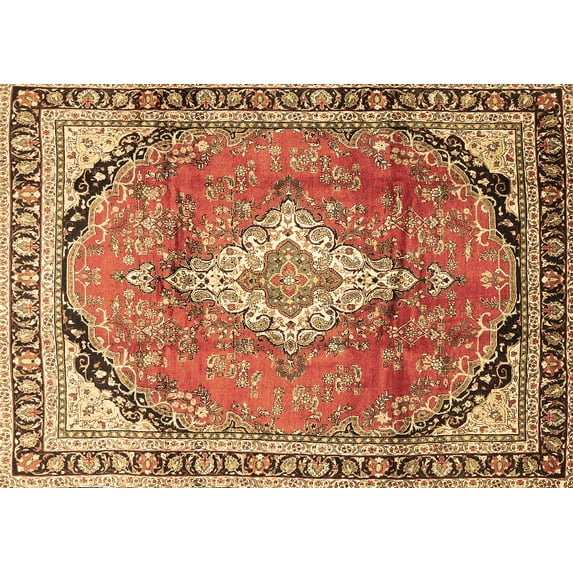 Ahgly Company Indoor Rectangle Medallion Brown Traditional Area Rugs, 6' x 9'