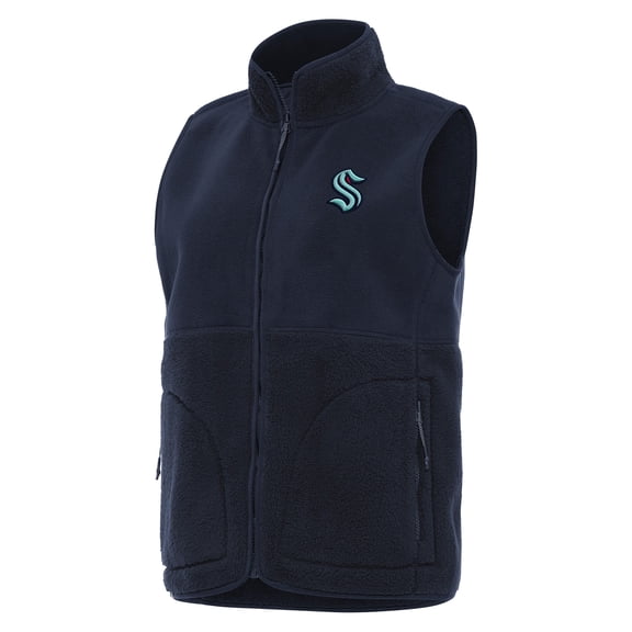 Women's Antigua  Navy Seattle Kraken Nostalgic Full-Zip Vest