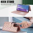 thumbnail image 5 of PU Leather Wallet Case for Samsung Galaxy Note 20, Wrist Strap + Shoulder Strap, Multiple Card Slots Folio Purse, PU Leather Stand RFID Blocking Phone Cover for Galaxy Note 20,Rosegold, 5 of 9