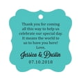 thumbnail image 1 of Darling Souvenir Custom Wedding Thank You Message Gift Tags Personalized Party Favor Hang Paper Tags-Turquoise-100 Tags, 1 of 1