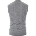 thumbnail image 2 of Gilet pour Homme Sans Manches à Col en V en Tricot Torsadé, 2 of 7