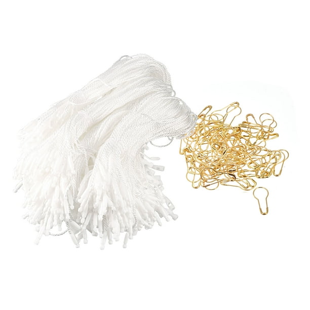 Uxcell White Hang Tag Rope String Snap Lock Price Tag Fastener Ties and ...