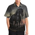 thumbnail image 3 of Camisas con estampado digital de animales y caballos para hombre, camisas hawaianas holgadas informales de manga corta para playa, blusas de gran tamaño para hombre, 3 of 5