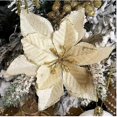 thumbnail image 5 of Liquidación de adornos para árbol de Navidad, paquete de 12, dorados, brillantes, flores artificiales de Pascua, adornos navideños., 5 of 5