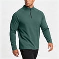 thumbnail image 7 of Dagugfen Workout Tops for Men Long Sleeve Quarter Zip Stand Neck Stretchy Spandex Quick Drying Athletic Running Shirts, 7 of 7