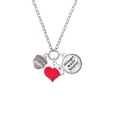 thumbnail image 2 of Delight Jewelry Silvertone Zig Zag with Braid Spinner - Red Heart Nurse Strong Zoe Necklace, 2 of 4