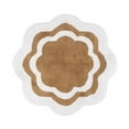 thumbnail image 4 of Sherry Kline  32" Scalloped Edge Round Bathmat Two Tone Color Taupe/White Center, 4 of 5