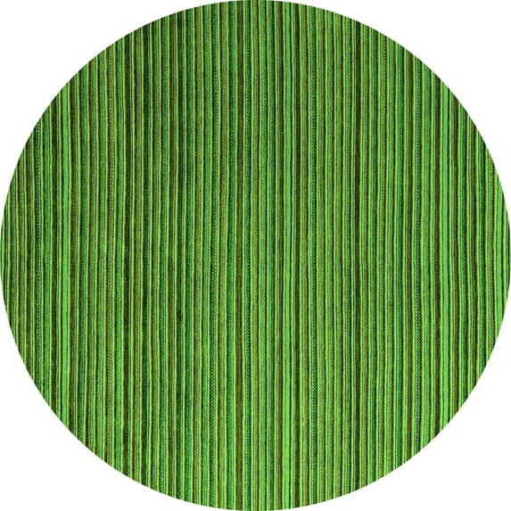Ahgly Company Indoor Round Abstract Green Modern Area Rugs, 3' Round