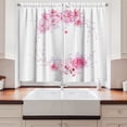 thumbnail image 2 of Ambesonne Romantic Kitchen Curtains, Pastel Pinkish Wreath Art, 55"x45", Pink Pale Mauve and White, 2 of 3