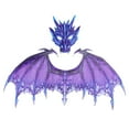thumbnail image 4 of Conjuntos de alas de máscara de dinosaurio para adultos, accesorios de disfraz de dragón, accesorios de juguete de imitación, disfraz de alas de dragó Púrpura, 4 of 8